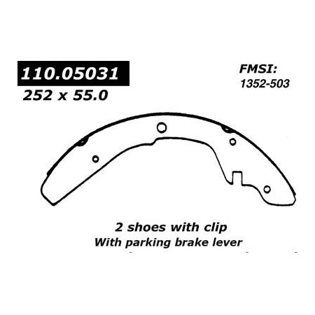 Centric Centric Premium Brake Shoes, Centric Parts 111.05031 111.05031